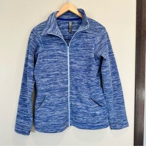 Mountain Hardwear Heather Blue Snowpass Warm Fleece Full Zip Up Cozy Soft Jacket